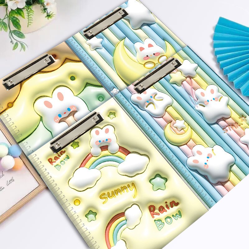 Papan Clipboard Cute Dino Papan jalan Papan ujian motif lucu