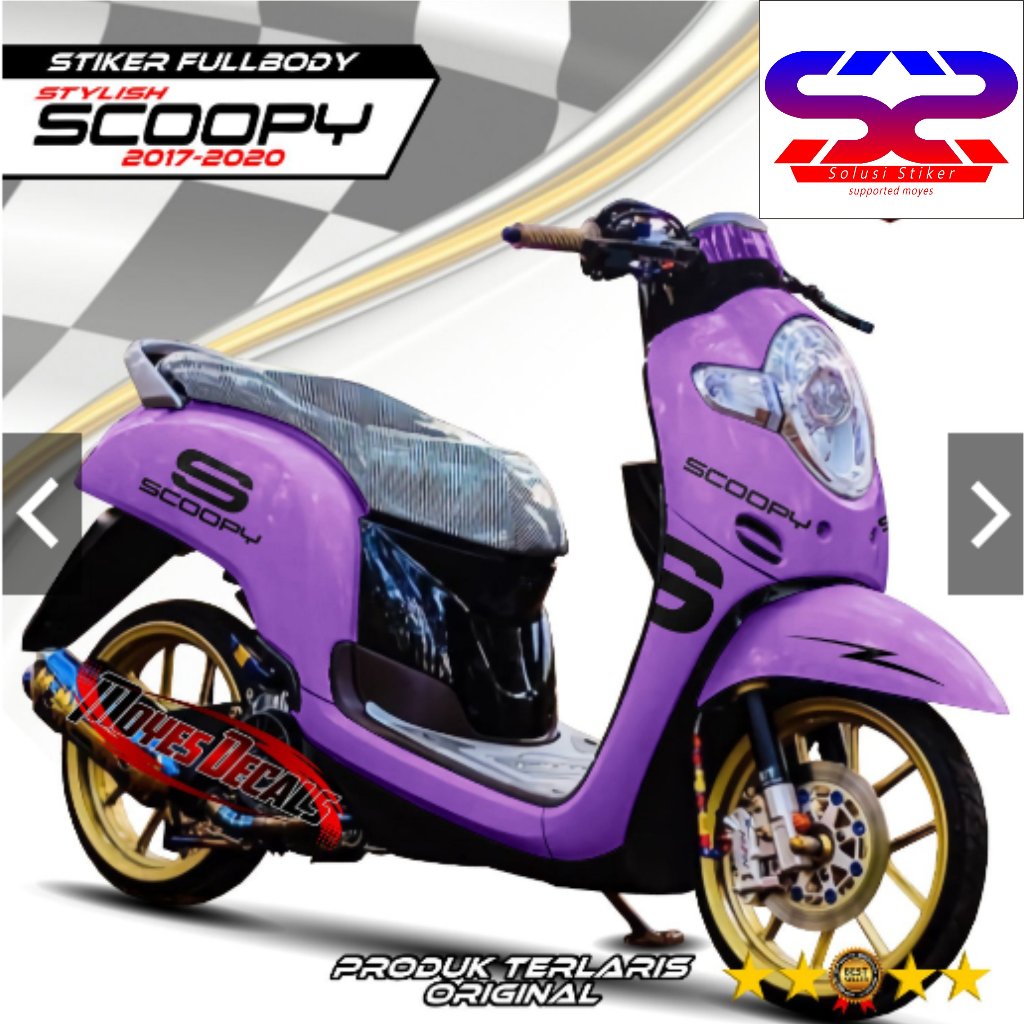 Decal Stiker Variasi Motor Honda Scoopy thun 2017/2020 Fullbody Motif Simple Keren
