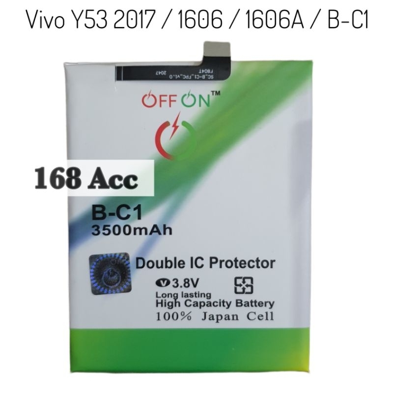 Baterai Batre Offon Double Power Vivo Y53 2017 Batrai Vivo 1606 1606A B-C1 Original Battery