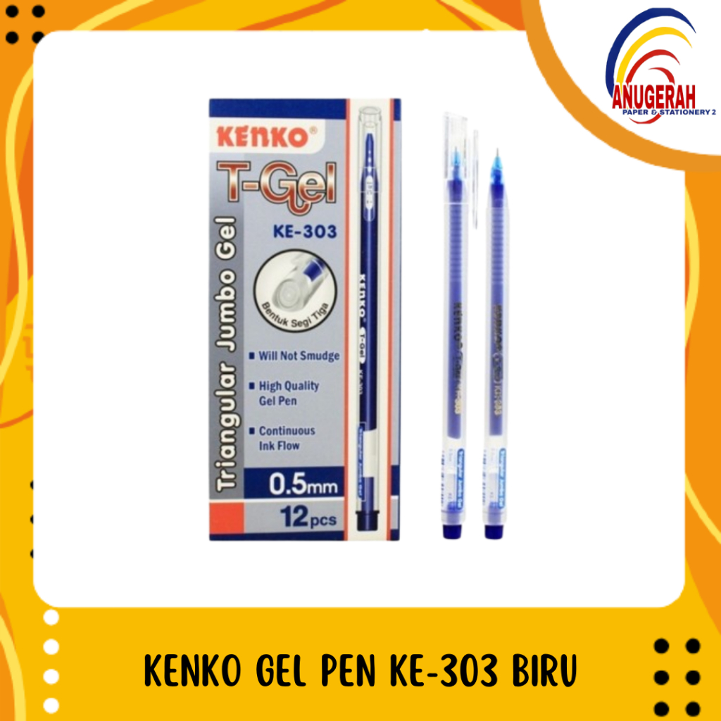 

BOLPOIN GEL KENKO KE-303 BIRU (LSN)