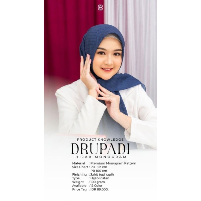 Hijab Drupadi Monogram by Puan