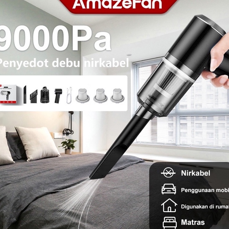 lk AmazeFan penyedot debu 9Pa vacum cleaner mobil facum cleaner rumah penyedot debu kasur cordless v