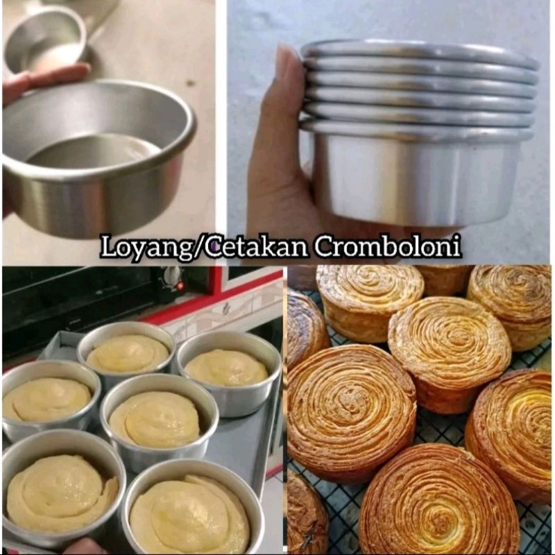 Cetakan Cromboloni Ukuran 8 9 10 cm Isi 12 PCS Loyang Bulat Press Mini Kue Tart