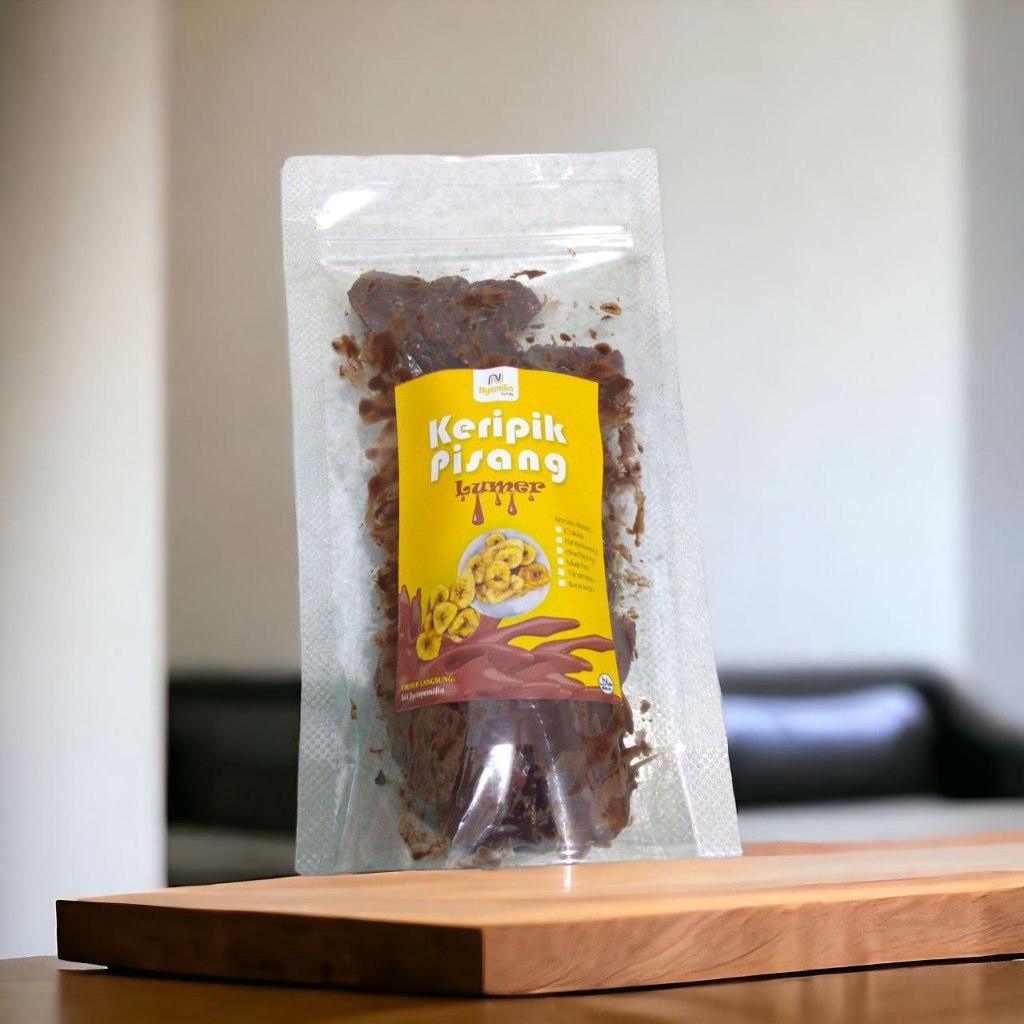 

PAKET 10 Pcs Keripik Pisang Coklat Lumer NYEMILIN Pouch