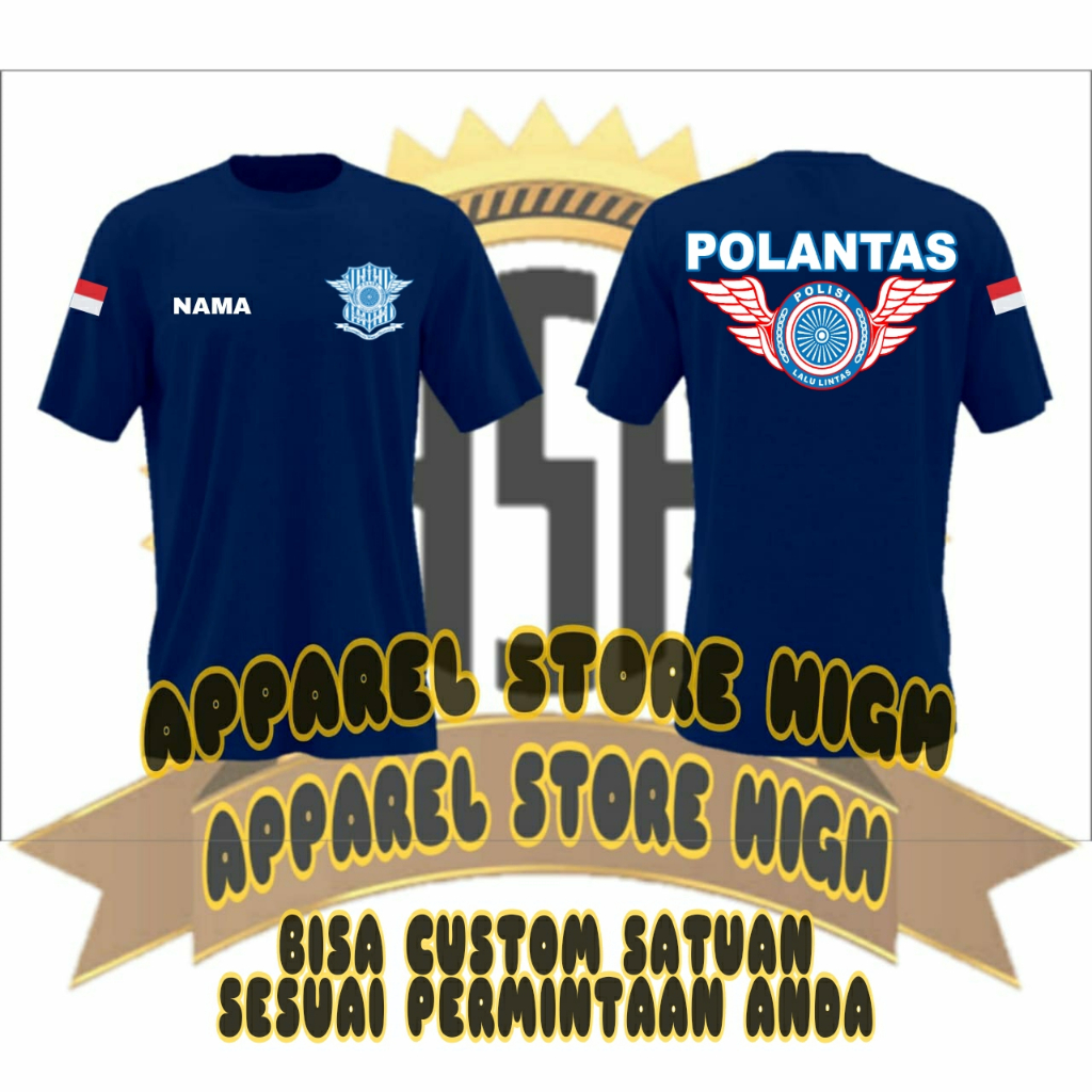 Kaos Polantas Polisi Lalu Lintas/Baju Polisi Lantas/Atasan Pria Wanita Polantas Lengan Pendek Kaos P