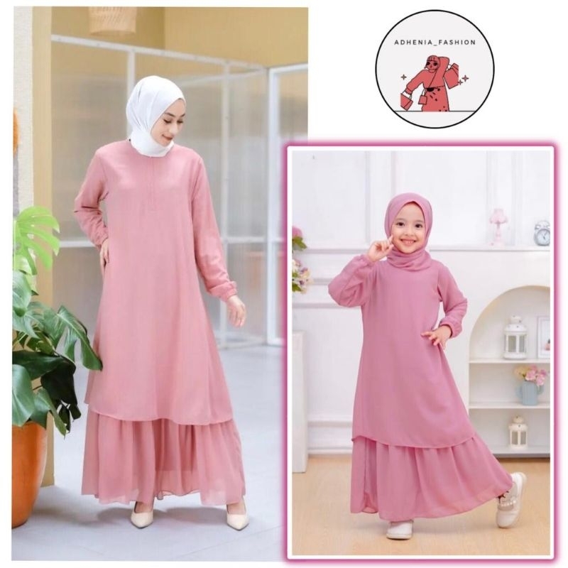 GAMIS MALAYSIA IBU DAN ANAK(4th-12th)ceruty babydoll | gamis melayu ibu dan anak | gamis ceruty baby