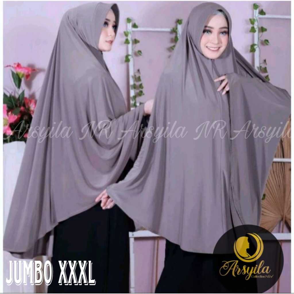 Jilbab Syari Jumbo XXXL Polos Jersey Premium Khimar Syari Jumbo