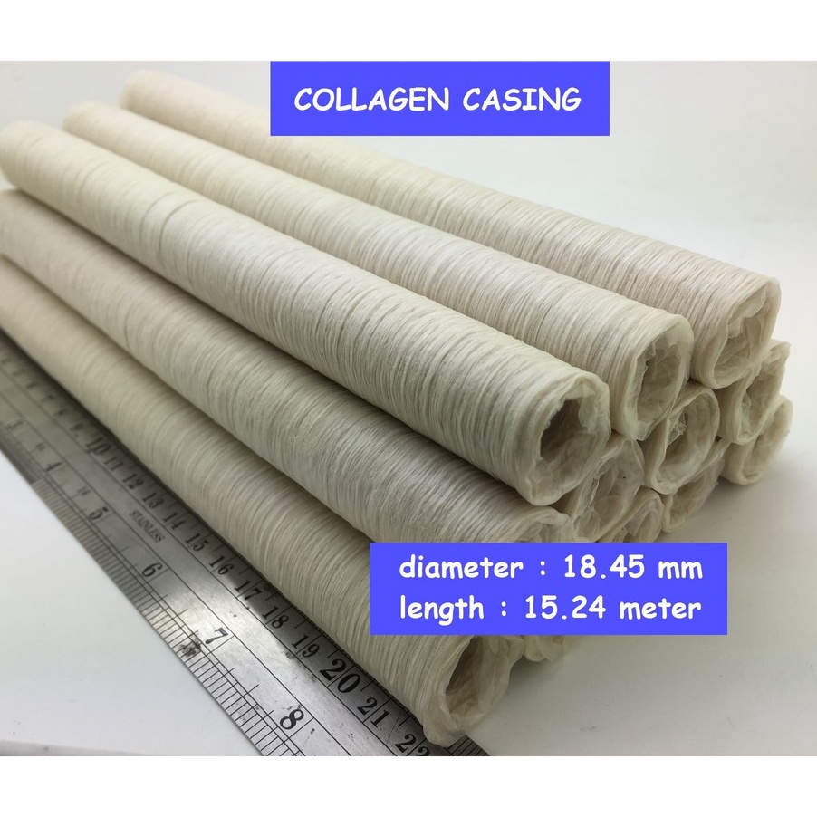 

JJPK46 TEBUS MURAH Casing Sosis kolagen warna clear diameter 1845mm