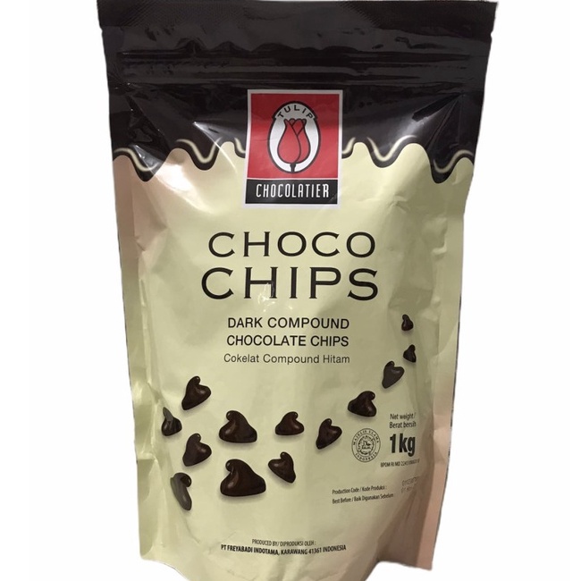 

Tulip Dark Compound Choco Chips Choco Dark 1kg
