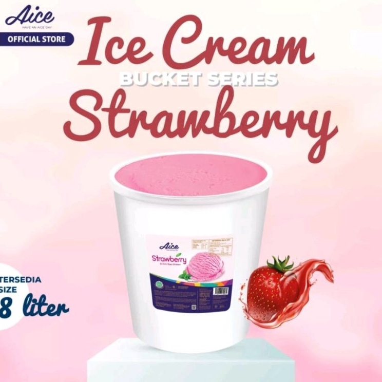

KXHY1198 TEBUS MURAH ICE Cream Aice 8 liter Strawberry