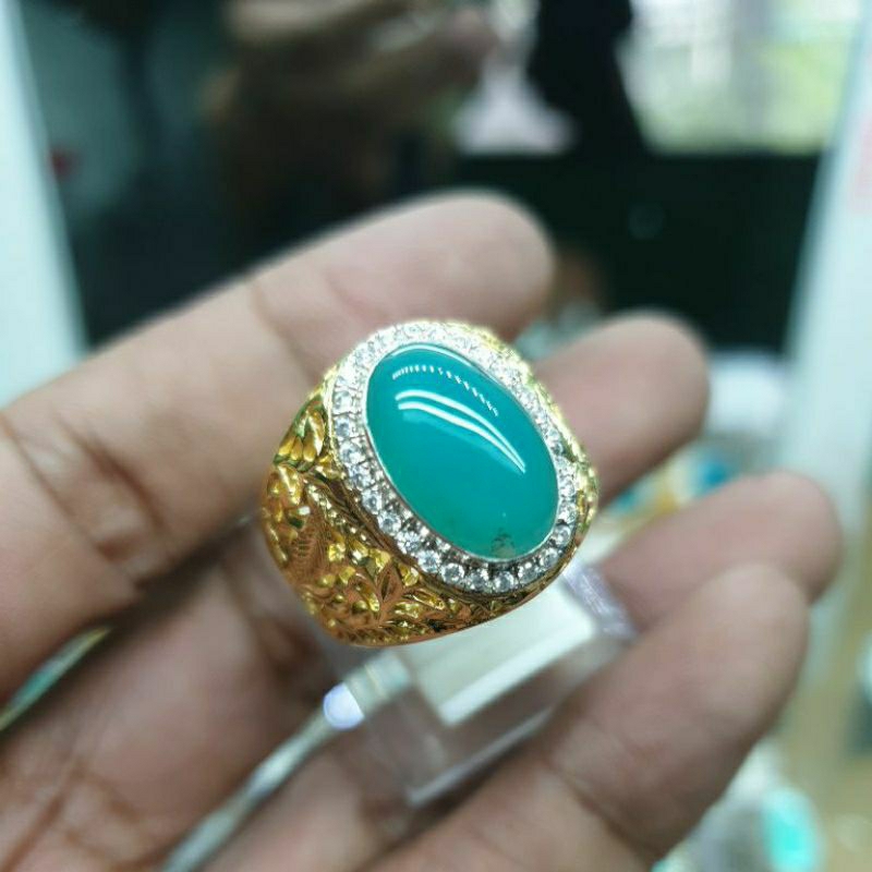 Bacan kristal keren ring perak no minus