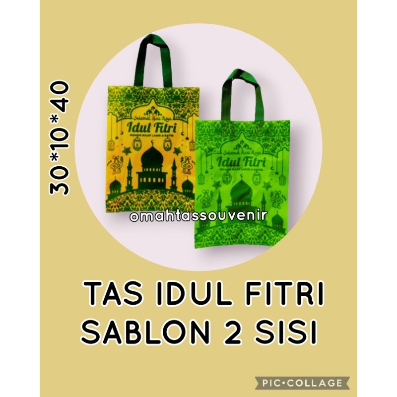 

Tas idul fitri sablon 2 sisi / tas bingkisan / tas parsel