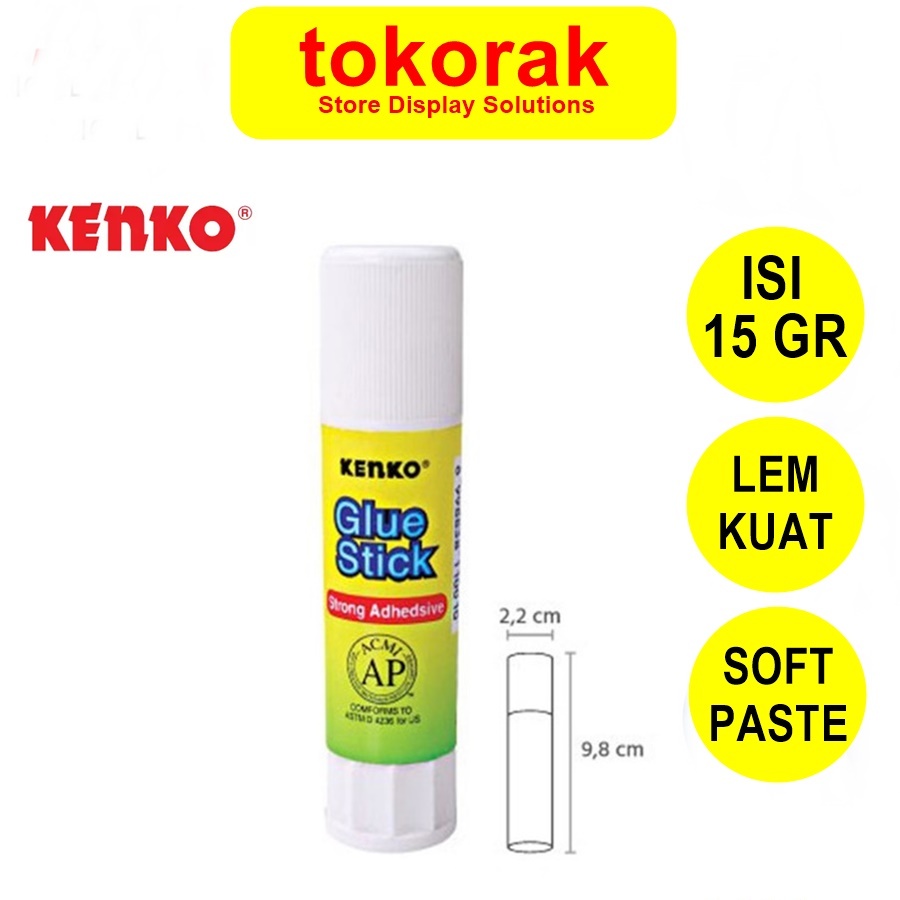 

GLUE STICK 15 GR KENKO LEM KERTAS LEM BATANG SEDANG PUTAR STIK 15GR
