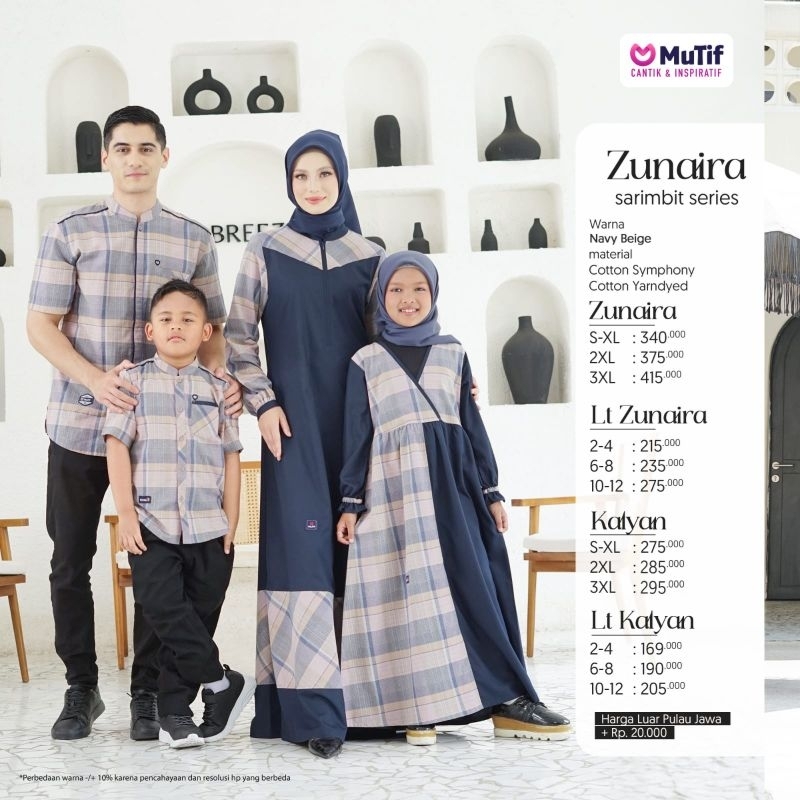 SARIMBIT MUTIF ZUNAIRA NAVY BEIGE