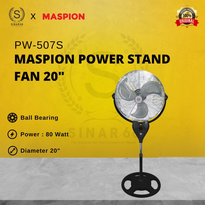 MASPION POWER STAND FAN KIPAS ANGIN BERDIRI STANDING 20" PW-507S 507