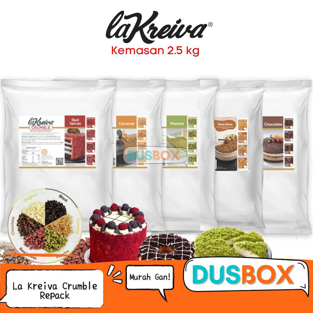 

La Kreiva Crumble 2.5 kg / Crumble Red Velvet / Red Velvet Crumble / Crumble Topping / Caramel Crumble / La Kreiva Crumble Red Velvet / Toping Kue