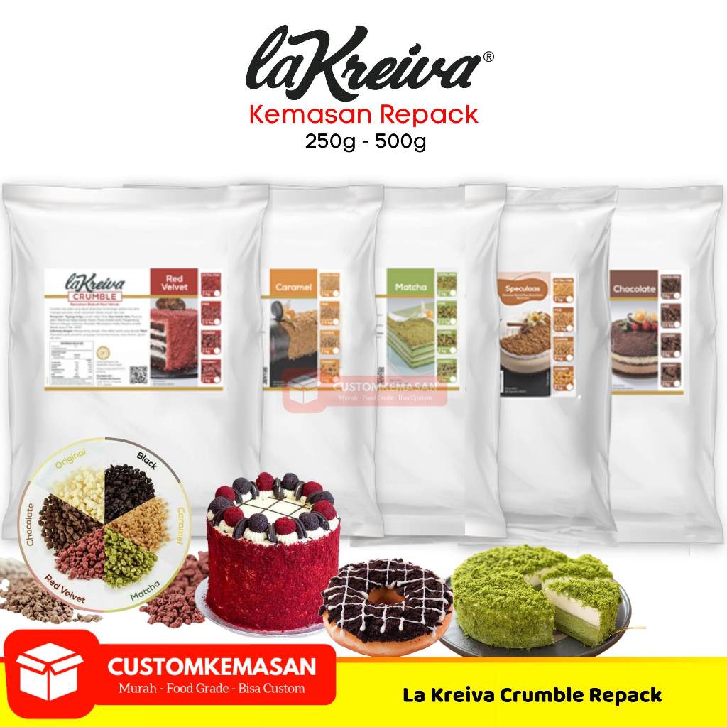 

La Kreiva Crumble / Crumble Red Velvet / Caramel Crumble / La Kreiva Crumble Red Velvet / Red Velvet Crumble / Crumble Topping / Toping Kue