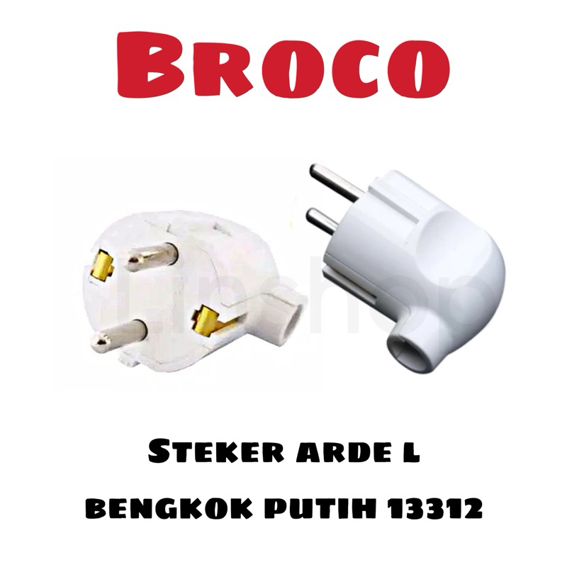 STEKER ARDE BROCO L PUTIH 13312 COLOKAN BENGKOK 2P WHITE 1331255 ORIGINAL STEKER L ARDE BROCO PUTIH 