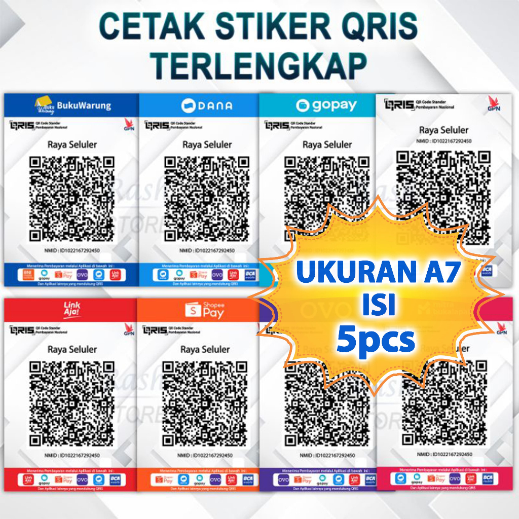 

CETAK STIKER QRIS UKURAN A7 ISI 5PCS