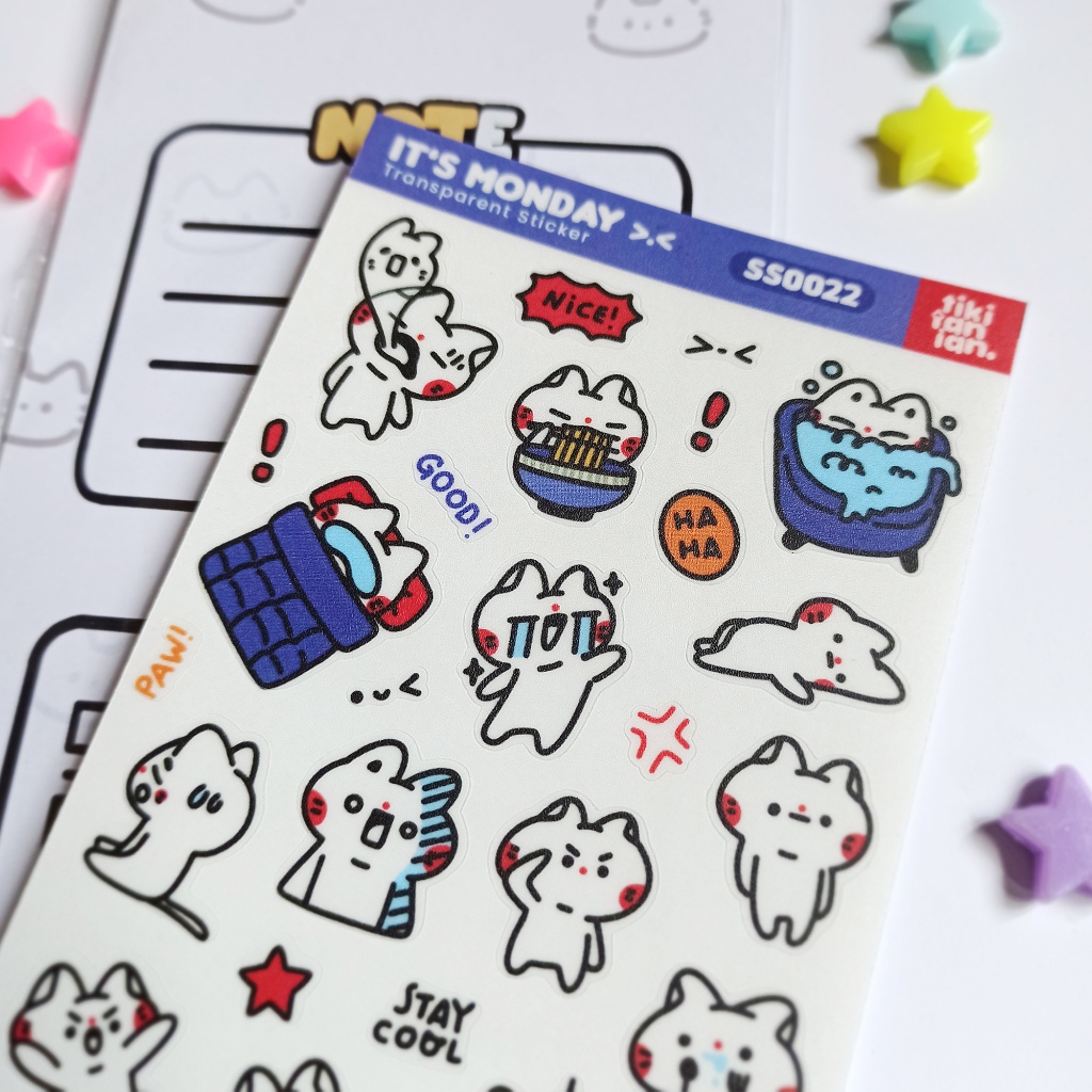 

Tikitanian Sticker Sheet Kucing It's Monday