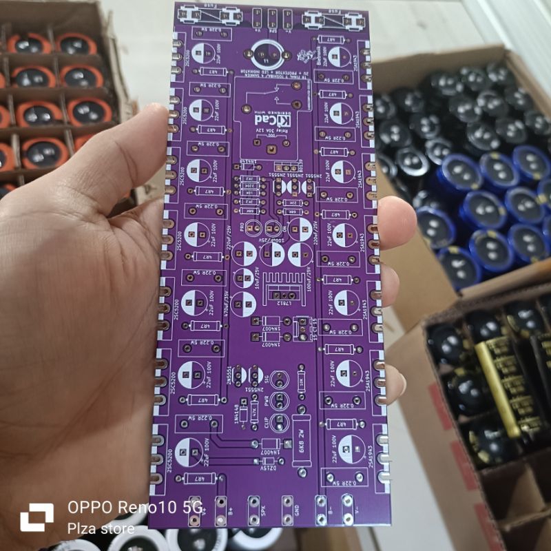 PCB tr final 2U Toshiba 7 set Toshiba/4 set Sanken lengkap protector speaker dan led indikator/pcb t