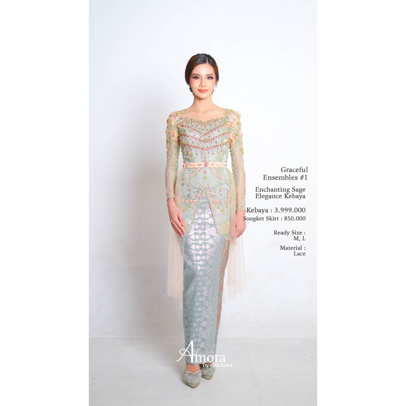 Kebaya Sage A.179 Amora Delmora Ready To Wear (Size M)