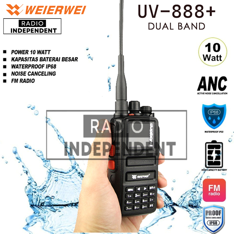 Weierwei UV-888 Plus HT Dual Band 10W Original ht weierwei uv888+