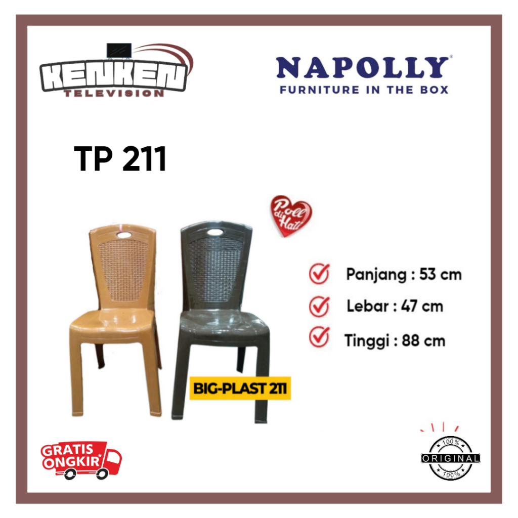 Kursi Plastik Makan Napolly TP211 Kursi Napolly Plastik Kursi Makan Napolly