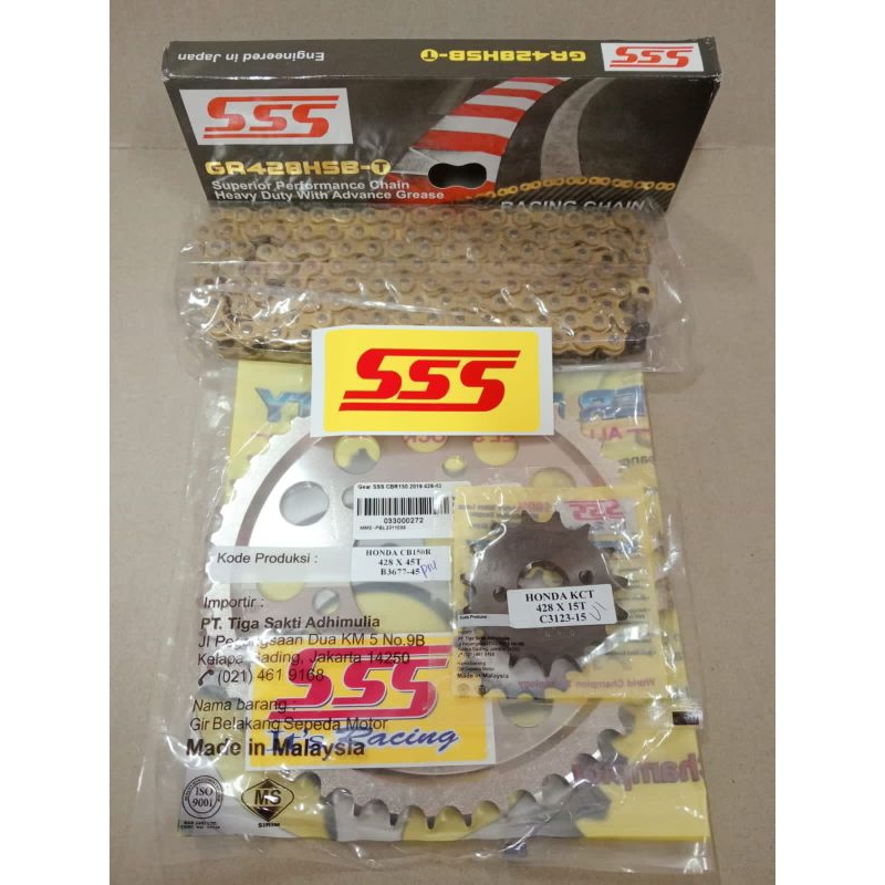 GEAR SET SSS GIR SET SSS 428 HOLE 36 CBR 150R 2019- 2025 CB150X 2021-2025