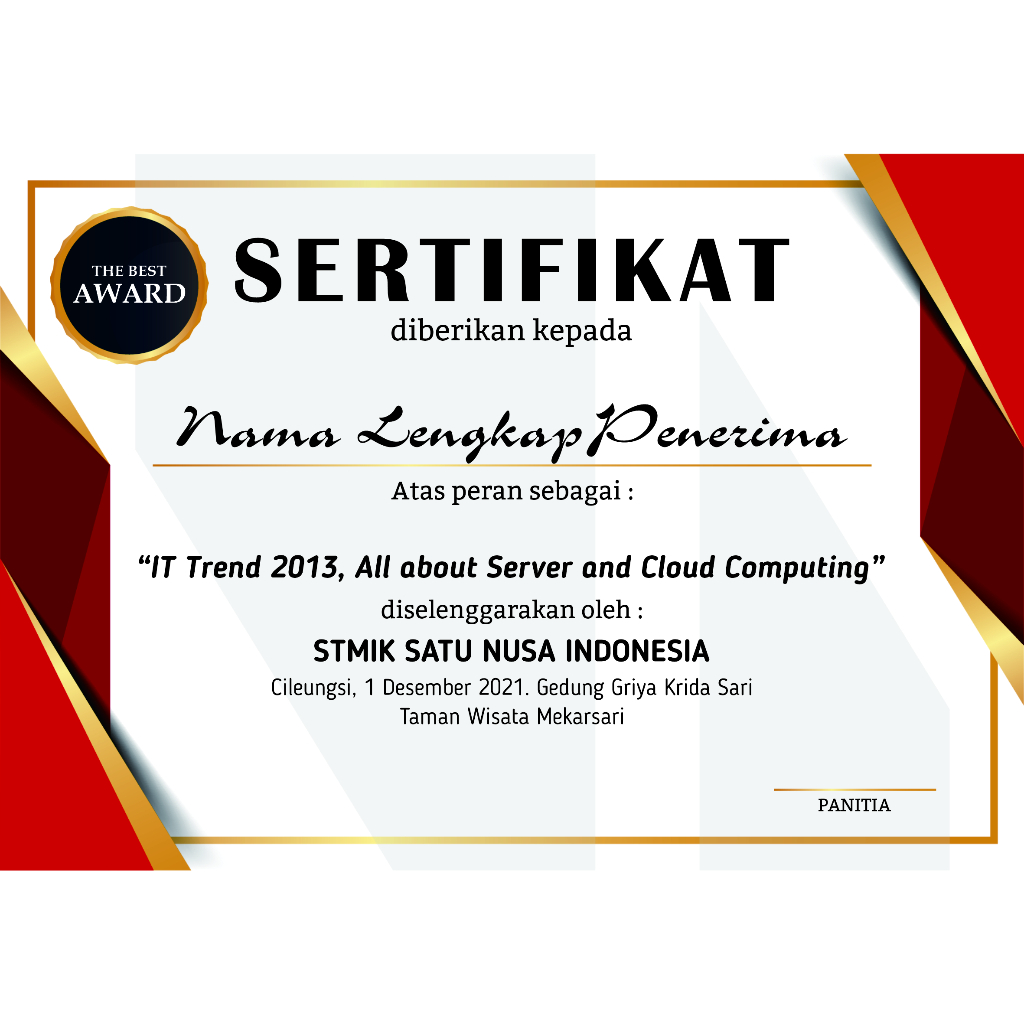 

CETAK SERTIFIKAT/CETAK PENGHARGAAN/SERTIFIKAT CUSTOM