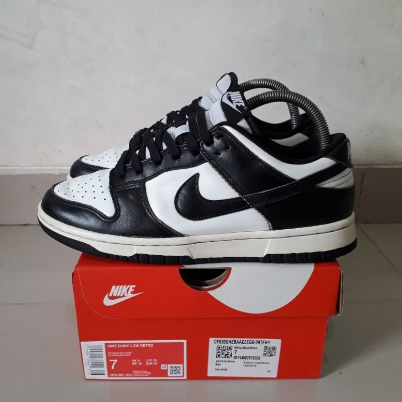 NIKE DUNK LOW PANDA SIZE 7 US / 40 EUR / 25 CM SECOND VNDS