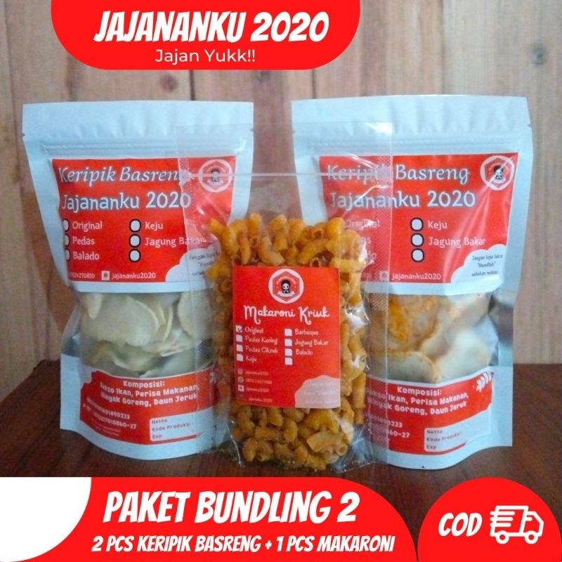 

Paket bundling 2 keripik basreng renyah & makaroni kriuk by Jajananku 2020