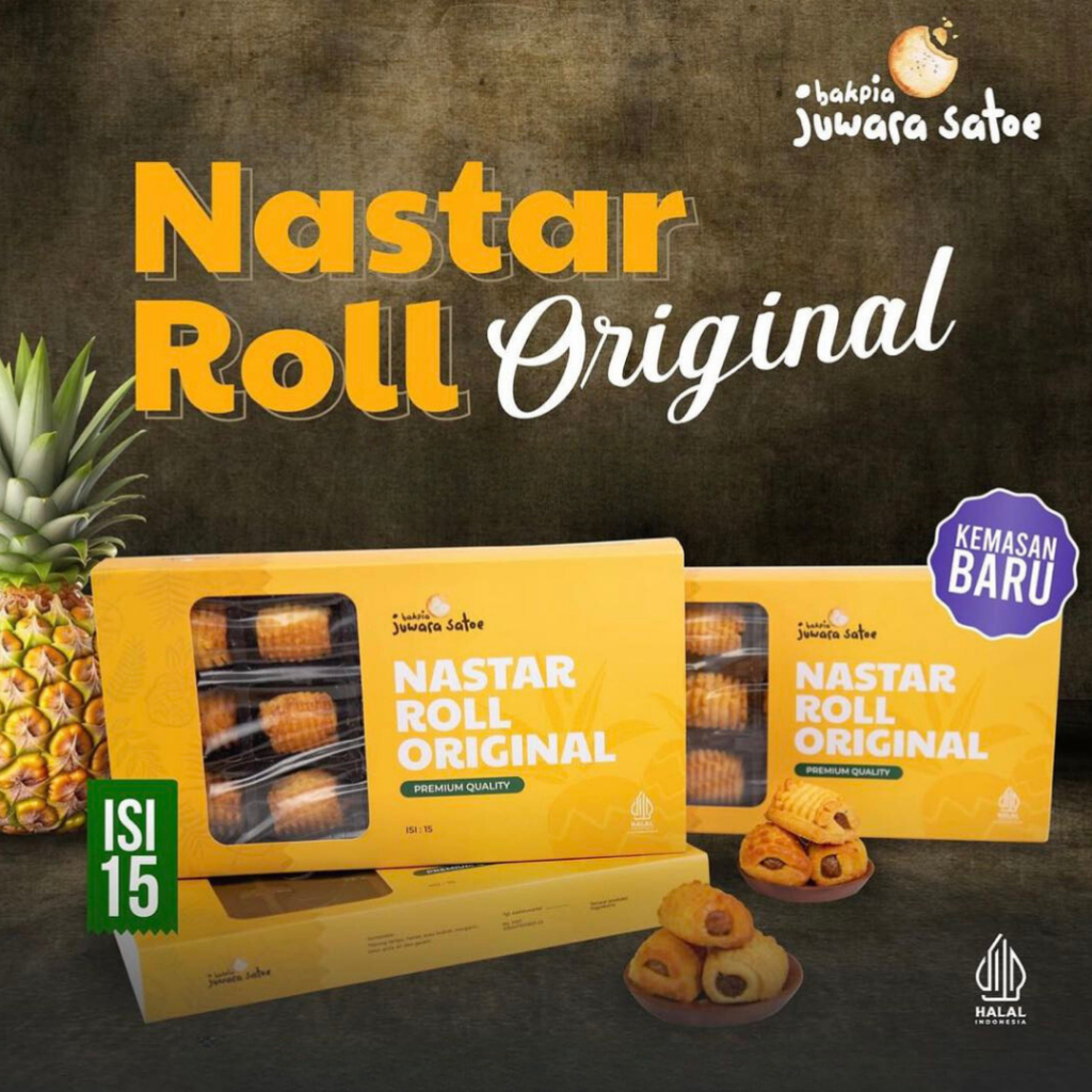 

BAKPIA JUWARA SATOE [ Isi 15 ] Roll Nastar - Oleh Oleh Khas Jogja