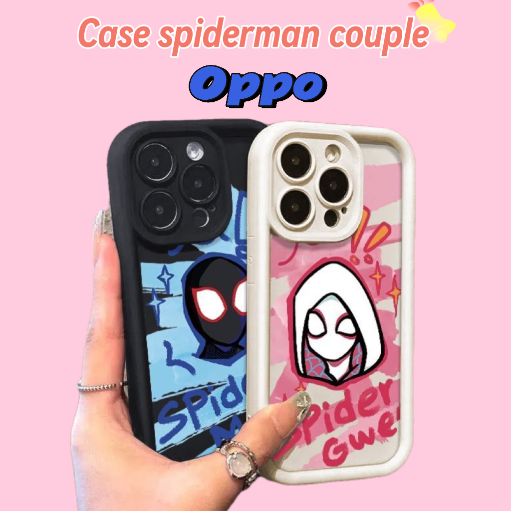 【Case Spiderman Couple Android】Casing Hp for Oppo A16 A54 A15 A17 A5s A57 2022 A7 A38 A18 A12 A1K A9