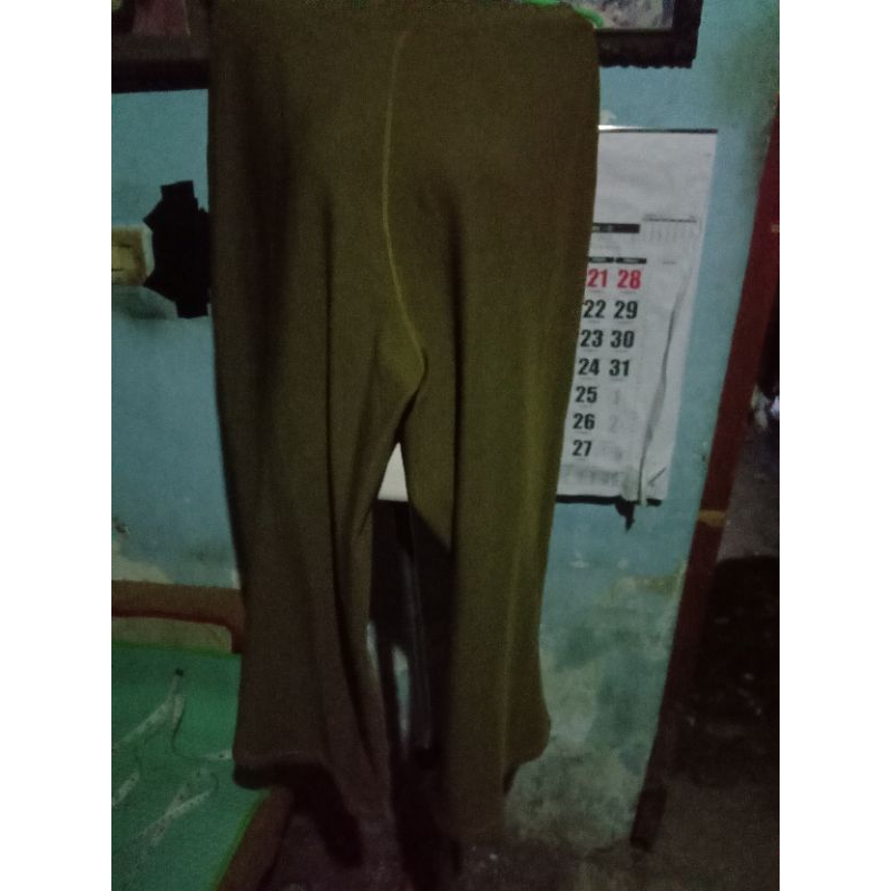 Entalase 55 Celana kulot warna hijau bahan adem