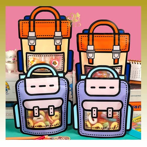 

WED Zip Kantong Ulang Tahun / Goodiebag Plastik Karakter Tas Lucu / Tas Zip Hadiah atau Sovenir Ulang Tahun PP19