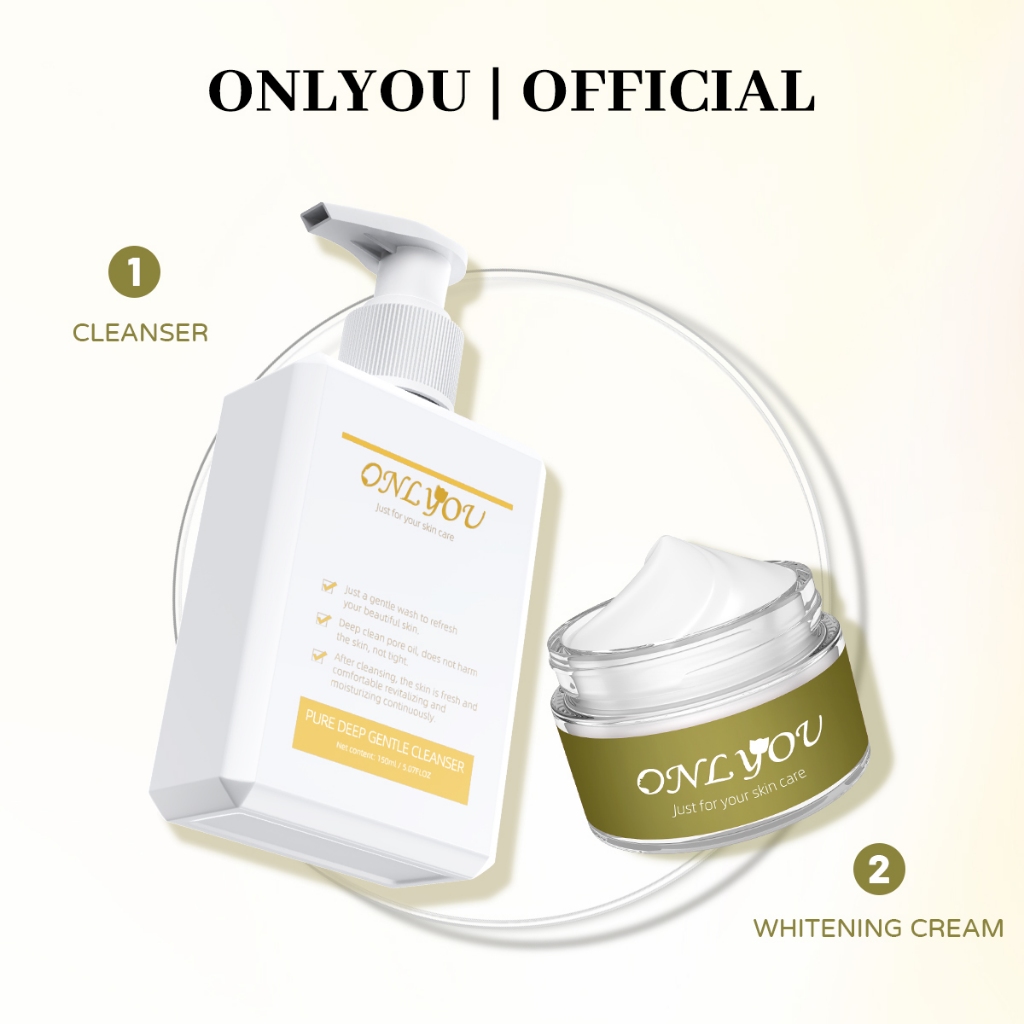 ONLYOU Skincare Paket Whitening essence cream 30g & 5X Amino Facial Wash 150ml