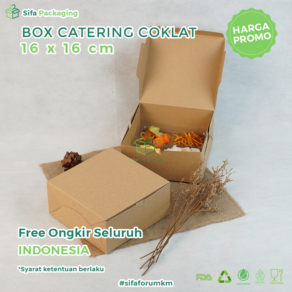 

Dus Nasi 16x16 Kraft Bahan 310 GSM Kotak Nasi Katering Paper Lunch Box Dus Bolu Kue