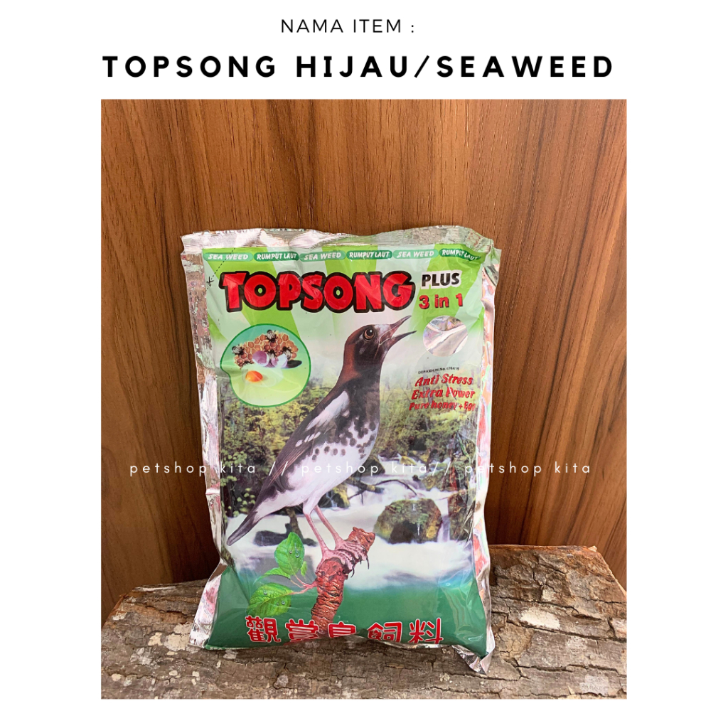 TOPSONG SEAWEED  HIJAU/ TOPSONG KUNING TOPSONG PAKAN BURUNG JALAK MURAI KACER