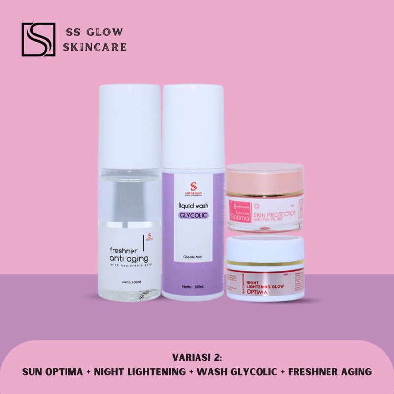 SHINESKIN PAKET BASIC FLEK / krim flek hitam / cream flek / pencerah wajah / krim glowing