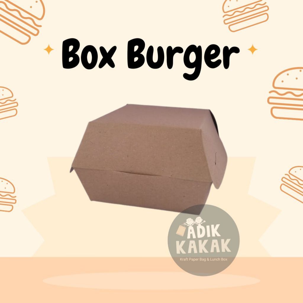 Box Burger / Dus Burger / Kemasan Burger / Wadah Burger / Tempat Burger