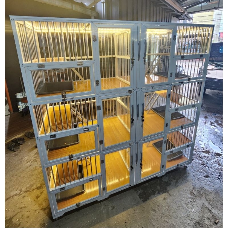 Kandang Kucing Aluminium 6 Pintu 3 Lantai