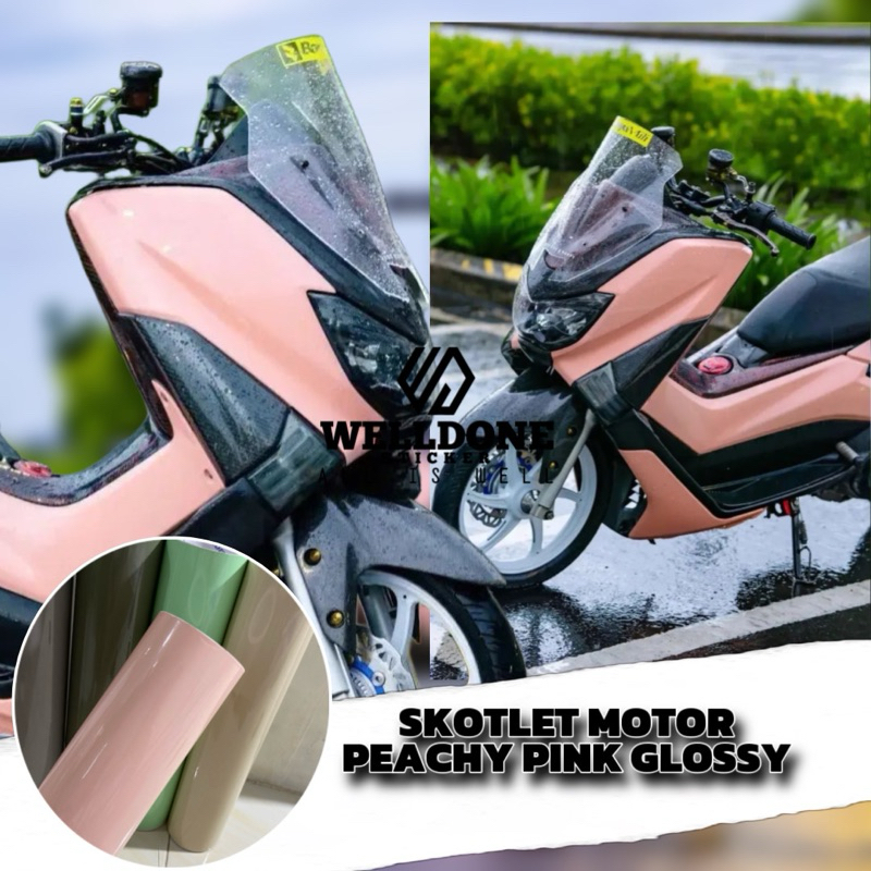 Stiker Motor Peachy Pink Pastel Glossy Skotlet Motor SoftPink Glossy