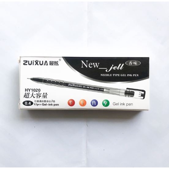 

(12pcs) PULPEN GEL ZUIXUA / PEN GEL HITAM / BALLPOINT NEW JELL JARUM TIP 0,4 mm