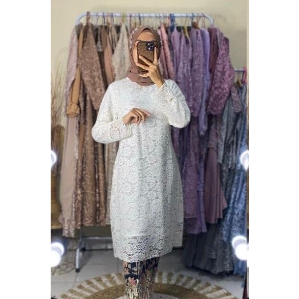 MURAH atasan tunik brokat / atasan kebaya / kebaya brukat jumbo / kebaya brokat tunik kurung dengan 