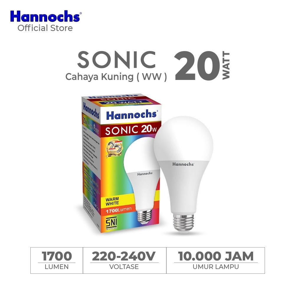 Hannochs Lampu Bohlam LED Sonic 20 Watt - Cahaya Kuning