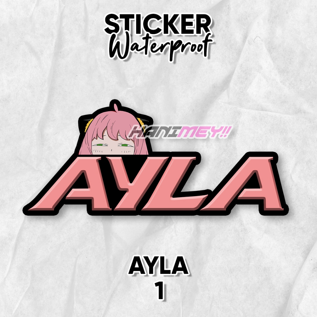 

Stiker Anya logo Daihatsu Ayla / Sticker Racing / Stiker mobil anime