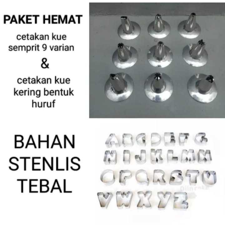 CETAKAN KUE SEMPRIT 9 VARIAN + CETAKAN KUE KERING BAHAN STENLIS TEBAL