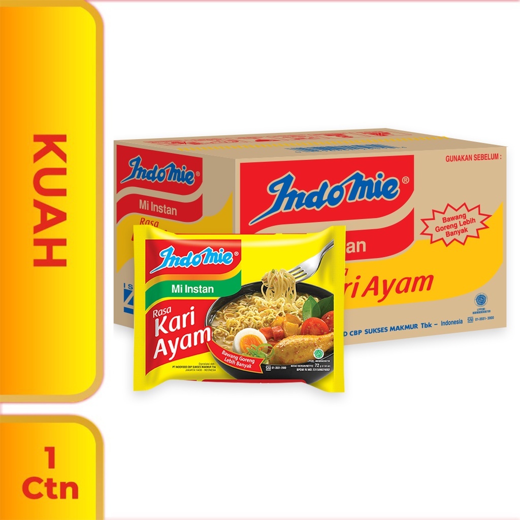 

Indomie Kuah Kari Ayam (1 Dus - 40 Pcs)