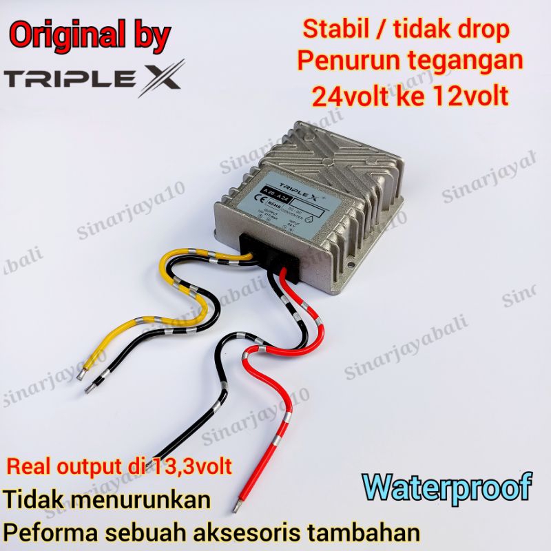 Alat turun tegangan truk 24 ke 12 konverter tegangan bis dc aki waterproof step down 24volt ke 12 vo